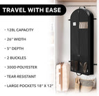 Simple Houseware 60'' Travel Garment Bag with Pockets for Suits, Dresses, Coats, Tuxedos, Heavy Duty 300D Polyester