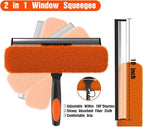 30FT Window Squeegee with Extension Pole, 2-in-1 Squeegee for Window Cleaning, Professional Cleaning Kit for Home with 24FT Telescoping Pole for Outdoor Indoor Use