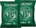 FurGone by Seedshub 2 Sachets Pet Hair Odor & Stain Remover for Laundry, 96.7% Hair Dissolution, Based Powder Detergent for Clothes, Bedding, Effective Dog & Cat Hair Remover, Septic Safe