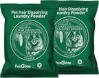 FurGone by Seedshub 2 Sachets Pet Hair Odor & Stain Remover for Laundry, 96.7% Hair Dissolution, Based Powder Detergent for Clothes, Bedding, Effective Dog & Cat Hair Remover, Septic Safe
