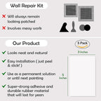Rubber Bond Self-Adhesive Rubber Wall Outlet Cover Plate 5 Pack - Easy to Apply Peel & Stick Drywall Hole Patch - 5x3 Inch Screwless Blank Wall Plate Cover - Premium Rubber Wall Hole Cover (White)