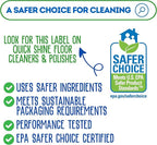 Quick Shine Multi Surface Floor Cleaner 64oz, Ready to Use-Streak Free-No Rinse, Use on Hardwood, Laminate, Luxury Vinyl Plank & Stone, Use in Spray Mops & Vac Mops, Safer Choice Cleaner