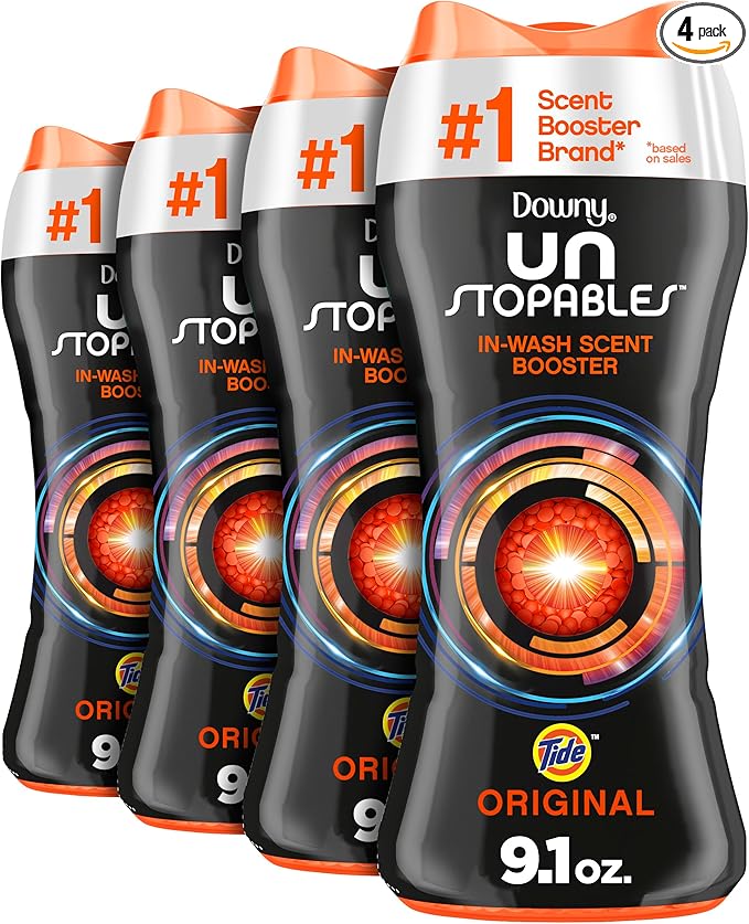 Downy Unstopables Beads, Tide, 9.1 oz (4 Pack)