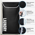 Hanging Laundry Hamper Bag XL 40x22", Space Saving over the Door Storage Bags, Behind the Door Hampers for Dirty Clothes & Wall Mounted Basket for Bathroom, Organizer for Small Room Spaces RV