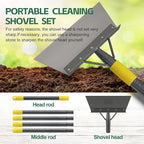 Garden Cleaning Shovel, 76" Adjustable Floor Scraper Long Handle Heavy Duty Tool, Multifunctional Flat Shovel Gardening Tools for Digging, Weeding,Scraping, Ice Remove...