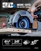 CRALY 4-1/2 Inch 24 Teeth Wood Cutting Framing Circular Saw Blade, 3/8 Inch Arbor, Carbide Tipped, Thin Kerf, Black Ice™ Coating, for Plywood, MDF, OSB, Laminated, 3-Pack(C0424FR-3)