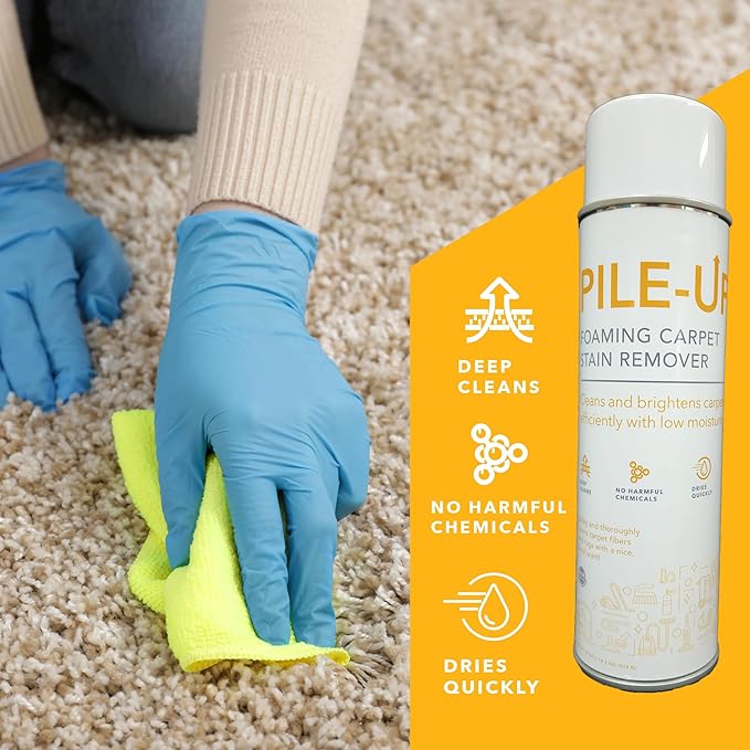 Pile-Up Foaming Carpet Stain Remover, Foaming Aerosol, 18 oz Net (3, 3 Pack)