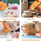 IZIO Hot glue gun and sticks set with 21 glue sticks (7/16")& storage pouch, ideal for bonding wood, fabric, plastic, diy projects, home repairs,handmade crafts，photo frames, diy fairy gardens,orange