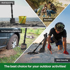 Folding Survival Shovel Multi-Tool, Heavy-Duty Military Entrenching Tool with Pickaxe, Collapsible Spade for Disaster Recovery, Car Emergency, Metal Detecting, Camping, Digging, and Gardening