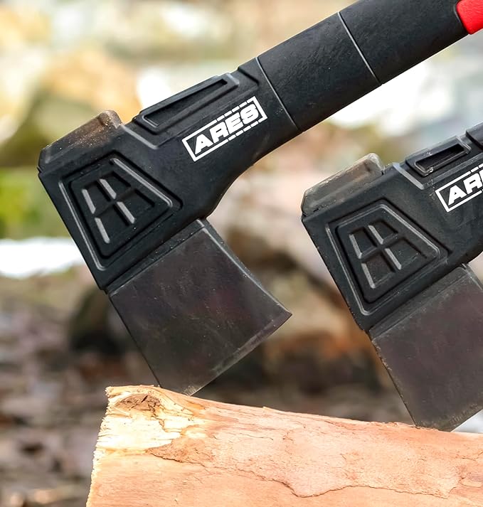 ARES 45005 – 18-Inch Chopping Axe – Lightweight Fiberglass Handle Construction – High-Carbon Steel Blade Head – Gardening, Hiking, and Outdoor/Adventure Applications