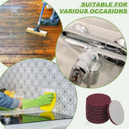 Power Scrub Pads, Scrubbing Pads 800 Grits Scouring Discs - Fitting for (Home Kitchen Cleaning - Drill Attachment - Scrubber Replacement) 8 Pcs & 4 Inch & Dark Red