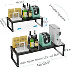 Expandable Spice Rack & Kitchen Cabinet Organizer - Stackable, Adjustable Shelves for Cabinets, Countertops, Cupboards & Pantries(1 Pack/Medium/Black)