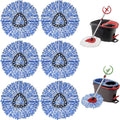 6 Pack Mop Replace Head Compatible with O Cedar Mop 2-Tank RinseClean, Spin Mop Refills, Microfiber mop Head Replacement, Deep Cleaning and Machine Washable