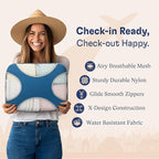 Shacke Premium 5 Packing Cubes Set - Lightweight Mesh Travel Luggage Organizers with Laundry Bag, 5-Piece Suitcase Storage System (Navy)