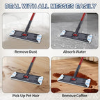 H2prO Mop Pads Replacements Compatible with Flat Mop System, Replace Mop Heads for Mop, Machine Washable Reusable Microfiber Pad Refills for Floor Cleaning (4 Pack)