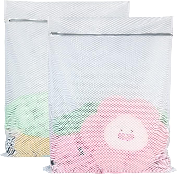 Vivifying Extra Large Mesh Laundry Bag, 2 Pack XXL Oversize Honeycomb Mesh Wash Bags for Washing Machine, Coats, Stuffed Toys, Blanket, Bedding, Sweater, Delicates Clothes (27 x 35 Inches)