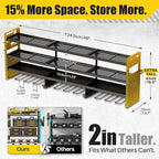 49'' W Power Tool Organizer Wall Mount | Large 620lbs Garage Storage Rack with 12 Cordless Drill Holder | 4-Tier Heavy Duty Metal Utility Shelf for Workshop Organization
