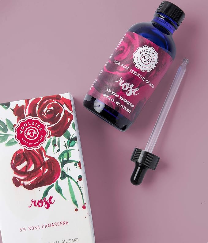 Woolzies Best Natural Rose Essential Oil Blend 4 Oz - Therapeutic & Premium Graded Aromatherapy Oil - Most Popular for Relaxation, & Skin Use - for Diffusion & Topical Use