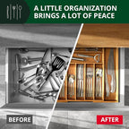 ROYAL CRAFT WOOD Luxury Bamboo Kitchen Drawer Organizer - Silverware Organizer, Utensil Holder & Cutlery Tray Drawer Dividers for Flatware (9 Slot, Natural)