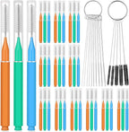 51-in-1 Shower Head Cleaner Kit & Straw Cleaning Brushes Set - Unclog Nozzles, Holes, Stanley Cups, Sippy Bottles, Printers, Faucets - 35 Brushes, 10 Steel Picks, 5 Straw Brushes (3 Colors)