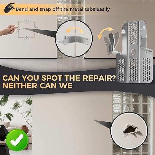 Drywall Repair Clips,Easy Install Drywall Clips 1/2 Inch,Professional Hole Repair Patch Kit for Wall and Sheetrock, Strong Metal Backing Clips with Screws for Home Improvement-32Packs