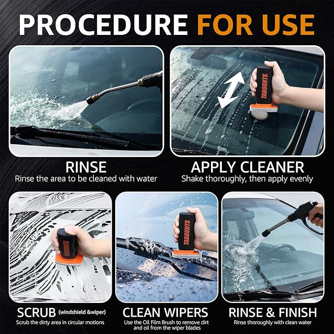 Glass Emulsion Cleaner,Glass Oil Film Cleaner,Roll-On Car Glass Emulsion Cleaner Cleaning Board, Removes OilFilm & Smudges, Improve Clarity for Safe Driving