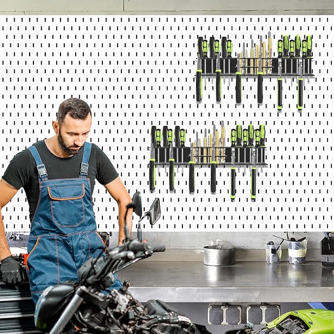 Screwdriver Holder Wall Mount,Heavy Duty Metal Utility Bit Organizer for Screw driver Pliers Drill Bits Small Tools,Screwdriver Organizer Suitable Garages Homes Workshops Sheds (54 holes 2pc)