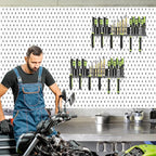 Screwdriver Holder Wall Mount,Heavy Duty Metal Utility Bit Organizer for Screw driver Pliers Drill Bits Small Tools,Screwdriver Organizer Suitable Garages Homes Workshops Sheds (54 holes 2pc)