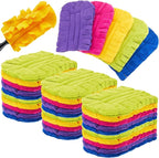 Zubebe 30 Pcs Duster Refill Reusable Fleece Duster Refills Feather Flat Dusters Multi Surface Washable Cleaning Pads Tools for Home, Blinds, Car, Pet, Furniture, Fans (Dark Color)
