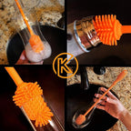12.5" Silicone Bottle Brush & Straw Cleaner Brush Set | Water Bottle Cleaner for Hydro Flasks, Tumblers, Glassware, Vases and Narrow Neck Containers