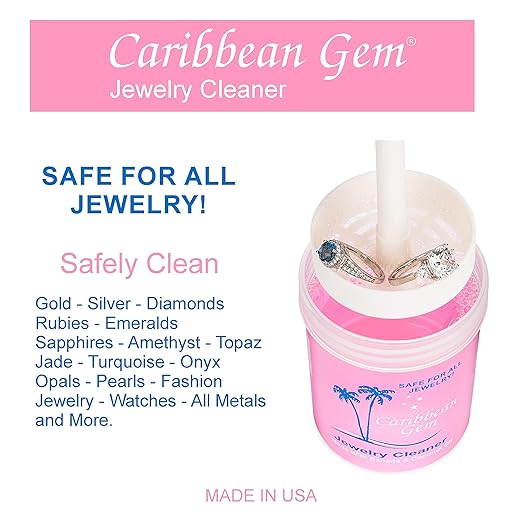 All Purpose Jewelry Cleaner Kit w/8oz Cleaning Solution, Basket & Brush - Jewelry Cleaner Kit for Gold, Silver, Diamonds, Rings, Gems & Precious Stones