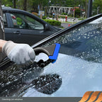 EHDIS 6'' Small Silicone Squeegee 5-inch Handy Small Rubber Window Shower Squeegee Auto Water Blade for Car Windshield, Window, Mirror, Glass Door, Ice Snow Removal Scraper Tool (Blue and Orange)