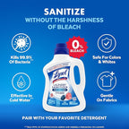 Lysol Laundry Sanitizer Additive, Bacteria-Causing Laundry Odor Eliminator, Detergent Additive, Crisp Linen, 90oz