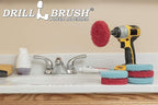 Drill Brush - Scrub Pads - Bathroom Accessories - Cleaning Supplies - Spin Scrubber Pad Kit - Hard Water Stain Remover - Shower Cleaner - Tub Cleaner - Bath Mat - Glass Cleaner - Shower Door Cleaner