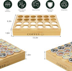 MinBoo BamBoo k cup holder Drawer or Countertop k cup Organizer Coffee Pod Holder Hold 24 Coffee Pod Storage Kcup coffee pods holder for coffee station Office and Kitchen k cup storage