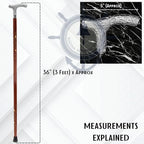 Deluxe Walking Sticks | Rosewood Crafted Cane with Solid Brass Chrome Decorative Bars | Nagina International