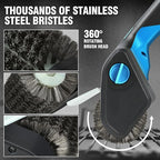 DNA MOTORING Cordless Electric Grill Cleaning Scrub Brush Rechargeable with Type-C Charge Cord,Blue/Black, TOOLS-00219-BL