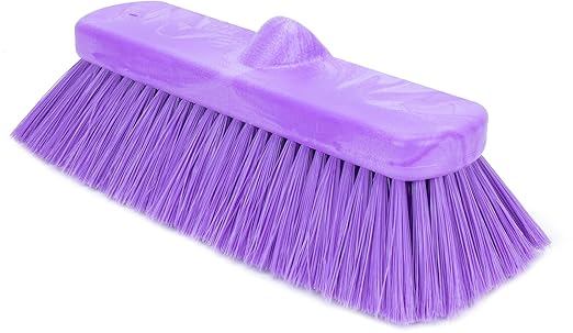 SPARTA 41278EC68 Flo-Thru Plastic Wall Scrub Brush, Equipment Brush With Soft Nylex Bristles For Industrial Kitchens, Hospitals, Commercial Cleaning, 4 Inches, Purple, (Pack of 12)