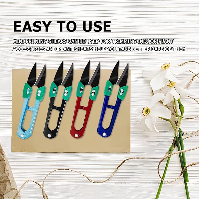 HAISHANG 4Pcs Bonsai Pruning Scissors Garden Plant Trimming Sewing Scissors Yarn Thread Snips,Small Pruning Shears Stainless Steel Pruners Trimmers Gardening Supplies