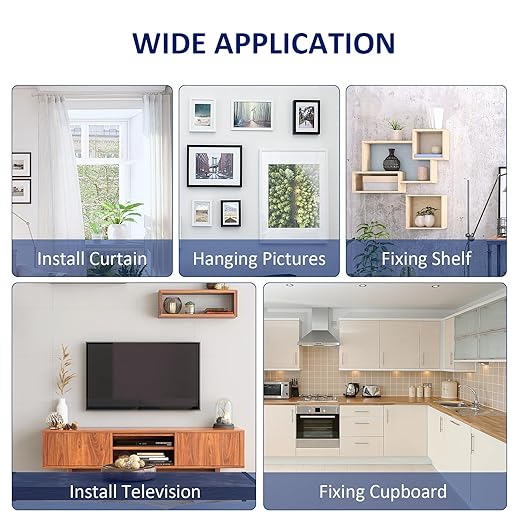 Wall Anchors, Drywall Anchors and Screws Kit #8 100PCS Self Drilling Drywall Anchor and Screws for Drywall, Sheetrock, Plaster Wall Hanging and Mounting 50-75lbs(50 Pairs)