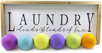 Friendsheep Wool Dryer Balls, Organic Reusable Fabric Softener Alternative for Laundry, Handmade, Fair Trade, Hypoallergenic, Eco-Friendly, Plastic-Free (6 Pack XL - Rainbow Blast)