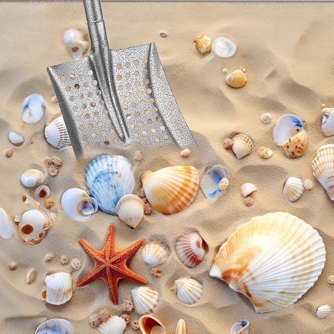 Durable Shovel for Sand Sifter, Chicken Poop Scooper Designed for Farm Sand Stall Poop Cleaning, Ideal Gardening Sliver Root Slayer Shovel- Square Shover for Beach