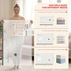 IDEATECH 6Pack Vacuum Storage Bags with Electric Pump, Jumbo Vacuum Seal Bags for Clothing, Bedding & Blankets, Heavy Duty Compression Space Saver with Airtight Seal, Small Space Storage Pack-3L+3XL