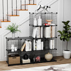 TUMUCUTE Wire Cube Storage Organizer, 12-Cube Metal Storage Shelves Bookshelf, Stackable Modular Closet Organizer for Bedroom Living Room, Office,Storage Shelves