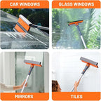 eazer Professional Window Squeegee, 2-in-1 Rotatable Squeegee for Window Cleaning Kit, Window Cleaner Tool, Window Washing Equipment Kit with Extension Pole (20''-30'') for Shower/Windshield