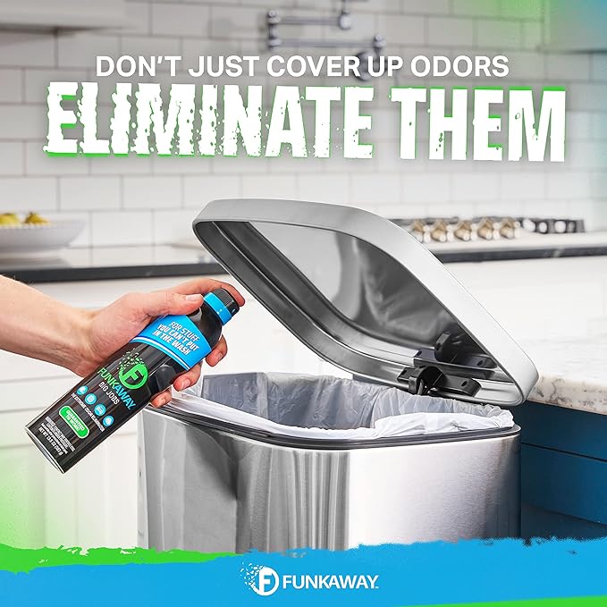 FunkAway Big Jobs Aerosol Spray, Extreme Odor Eliminator, Fresh Scent, White, 2 Pack of 13.5 oz. Sprays for Shoes, Pets, Large Non-Washables