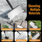 Garden Flat Shovel Scraper, Multifunctional Garden Cleaning Shovel with 59 Inch Long Handle, Heavy Duty Outdoor Floor Scraper for Weed Cleaning,Trenching,Edging and Removing Snow,Ice,Weeds,Dirty,Moss