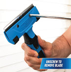 Unger Professional Connect and Clean 4" All-Purpose Scraper, Window, Glass, and Floor Scraping Tool Supplies, Adhesive Removal, Gum, Stickers, Paint Removal, Dual-Sided Blade