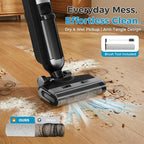 OLIXIS Wet Dry Vacuum Cleaner, Cordless All-in-One Vac Mops, Vacuum Mop with Self-Cleaning System, Dual Water Tank Design, Tangle-Free Brush, Dual-Edge Cleaning, 35-Min Runtime