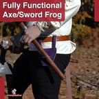 Armory Replicas - Ring Leather Universal O-Ring Medieval Style Axe Holder Belt Frog - Hand Crafted Genuine Leather Costume Weapon Holster Holder